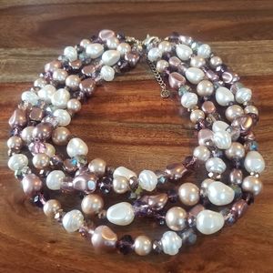 C1946 4 strand statement choker necklace